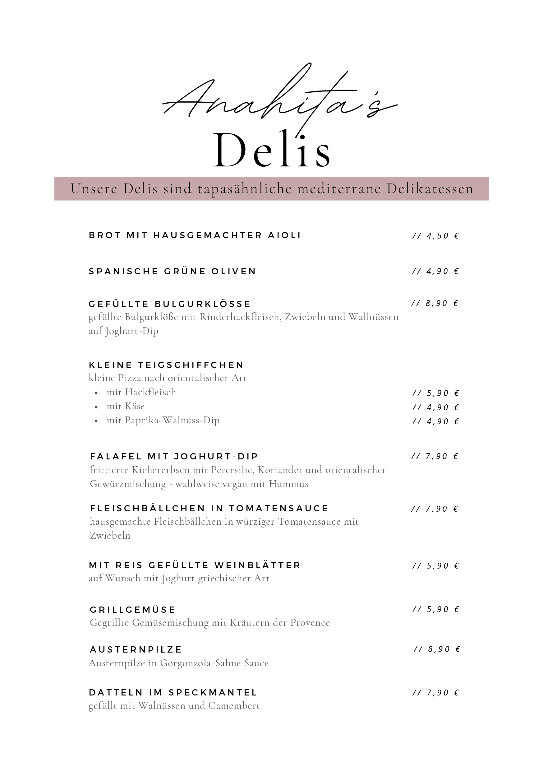 Anahita's Deli restaurants menu image 6